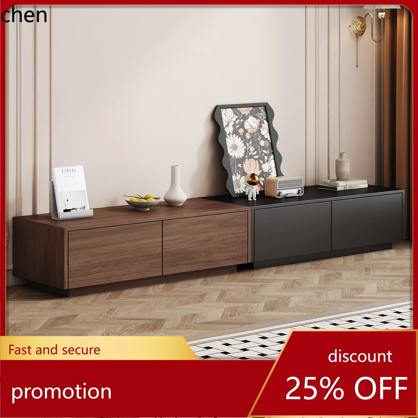 

ZML Floor-standing TV Cabinet Modern Minimalist Living Room Household Small Apartment Conscious High-end TV Cabinet