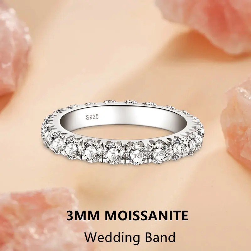 Lnngy 6,5 MM 1CT Half Bezel Moissanit Ring für Frauen S925 Sterling Silber Solitaire Verlobungsring Zertifizierter Schmuck Geschenk – Detail 21