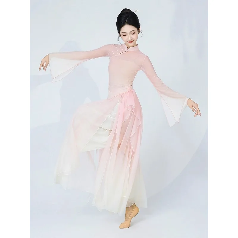 

Классические танцевальные костюмы, постепенно меняющие марлевые туфли-кюлоты для танцев, Cheongsam, элегантный рим для тела