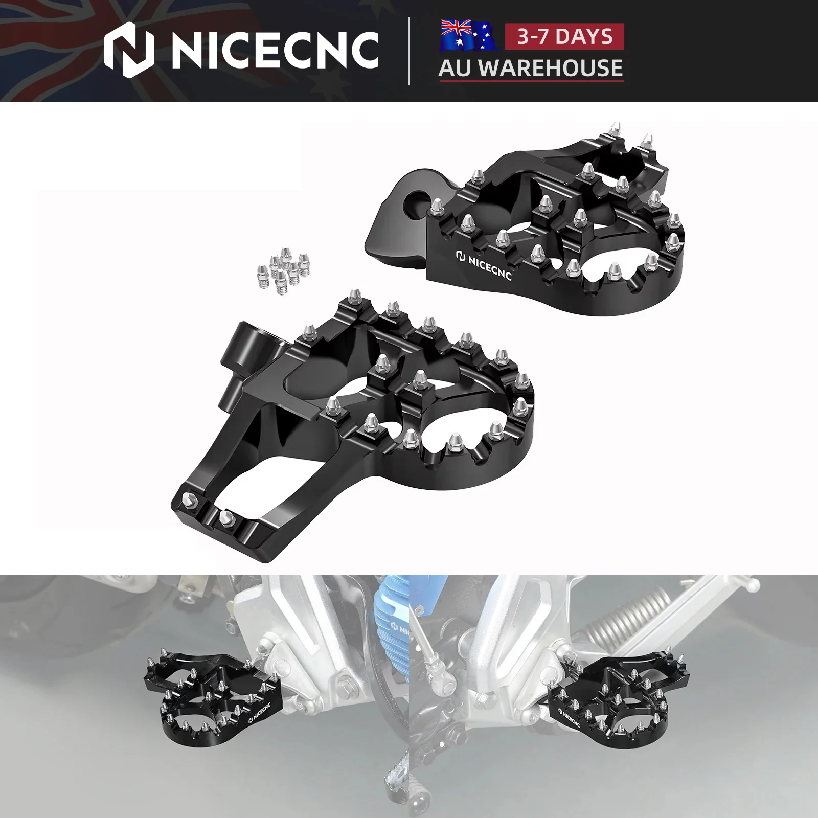 

NICECNC Extender Foot Pegs Footrests For Yamaha Tenere 700 XTZ700 2019-2023 Tenere 700 Rally Edition 2020-2023 YZ125 YZ250 YZ85