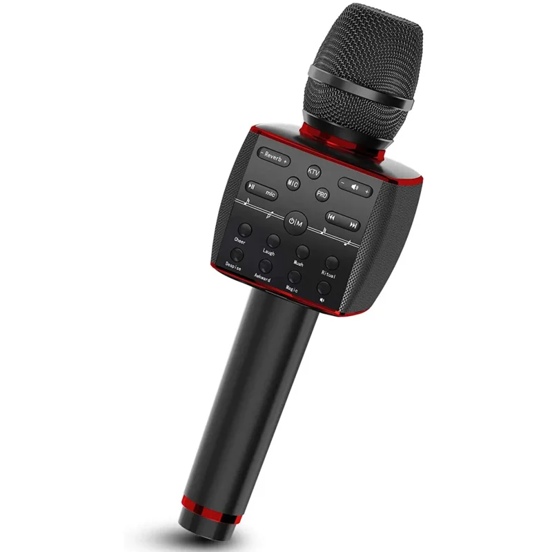 Microfono Karaoke wireless Bluetooth Microfono dinamico professionale Macchina da canto portatile per telefono Bluetooth/TV/altoparlante Home KTV