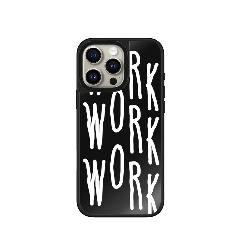 Black Graffiti Sticker Black Mirror Magnetic Phone Case Cover for IPhone 17 16 15 14 13 12 Pro Max Case