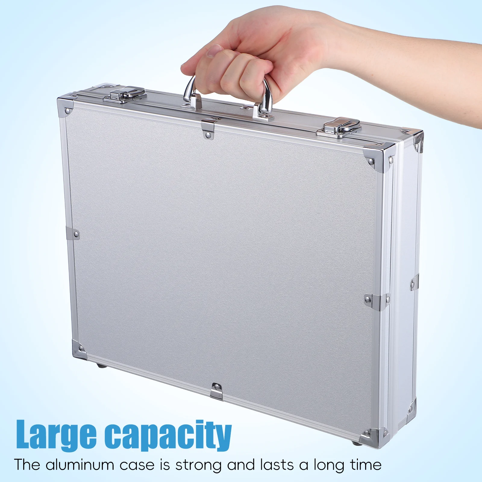 Portable Lockable Aluminum Alloy Tool Box Large Capacity Carrying Case Tools Container Organization Storage Case