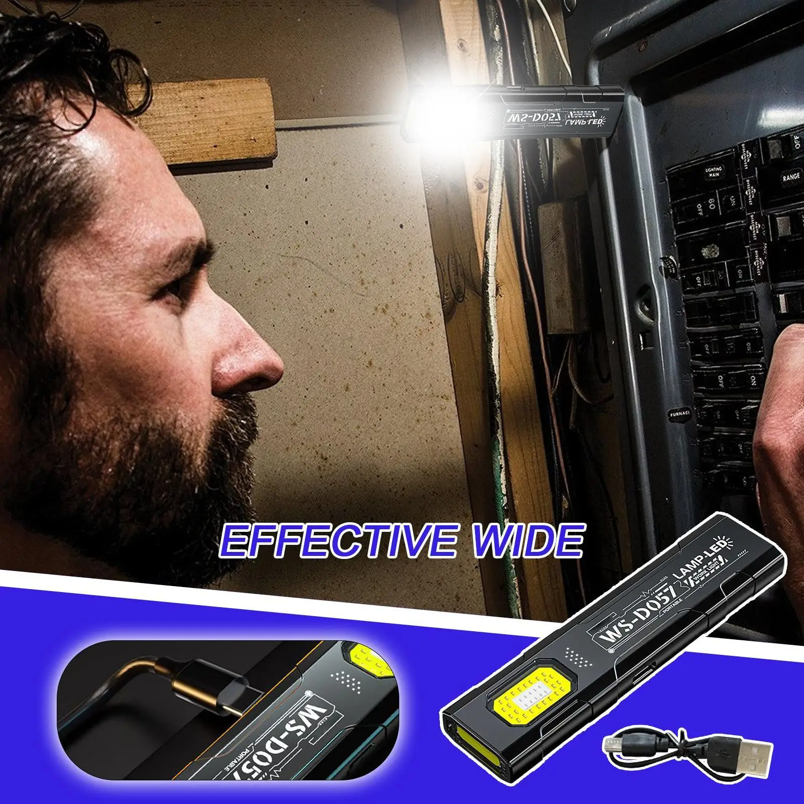 

Маленький магнитный фонарик, 5 режимов, USB-зарядная лампа, 800 мАч, светодиодный рабочий фонарь для механика с задним зажимом для авторемонта, автомобиля