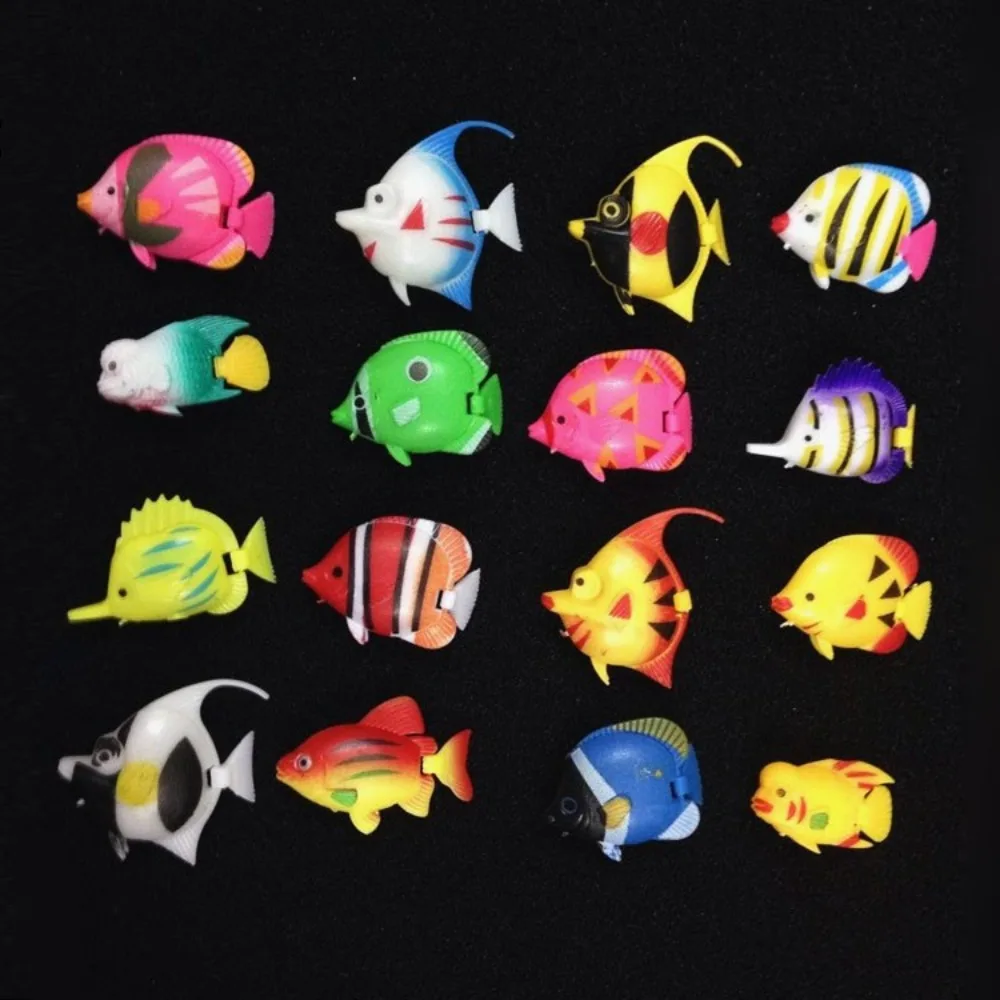 10PCS Artificial Ocean Tropical Fish Plastic Small Fake Tropical Fish Vivid Simulated Floating Fishes Fish Tank Decorations