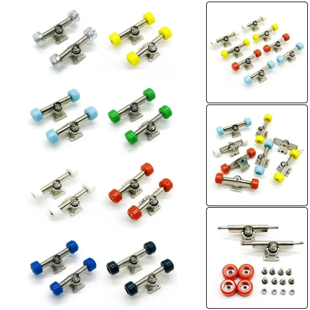 1Pair with Nuts Fingerboard Truck with Wheels Toy Hobby Collectors Truck Bolts Bearing Deck Brackets 29mm Mini