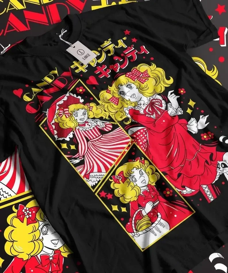 

Футболка Candy Candy для девочек Ikeda Riyoko Versailles Rose Kawaii рубашка женская футболка Y2K Топ модная женская одежда с мультяшным рисунком
