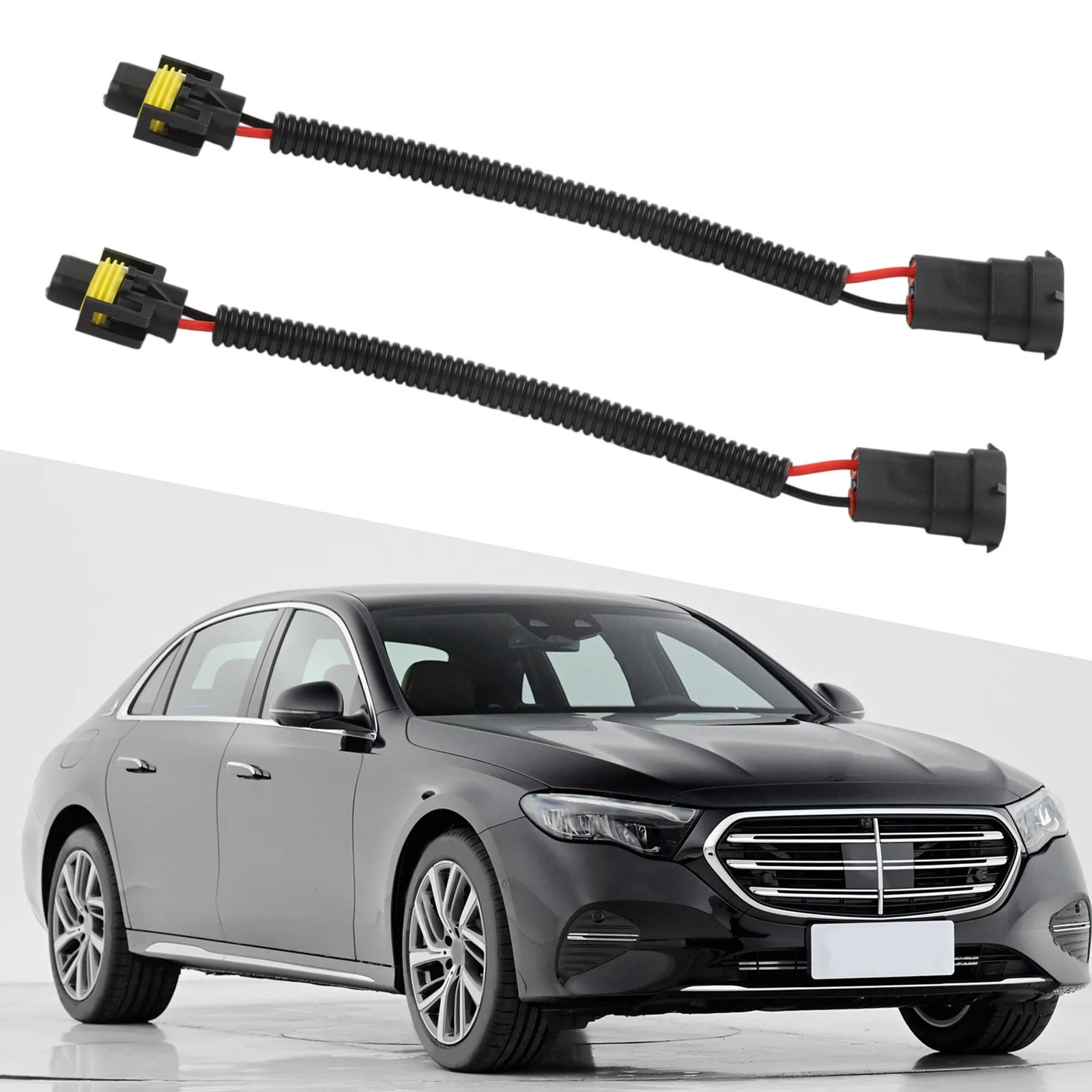 2pcs Car for h11 H8 H9 Wiring Headlights Lights Lamp Extension Wire Sockets Nylon Pre-wired Male Female Pair 2pcs