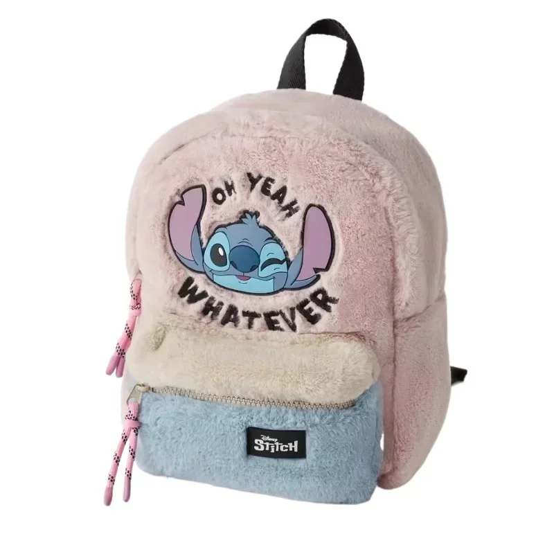 Disney Stitch Mickey Mouse Cartoon Fashion Backpack Women\'s Minnie Canvas School Bag Fashion Large Capacity Backpack