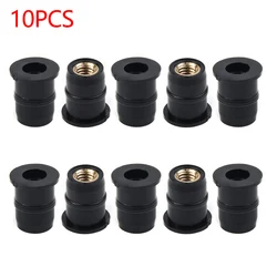 10PCS Well Nut M5 5mm Metric Rubber Motorcycle Windshield Rubber Rivet Nuts Bolts For Honda For Suzuki