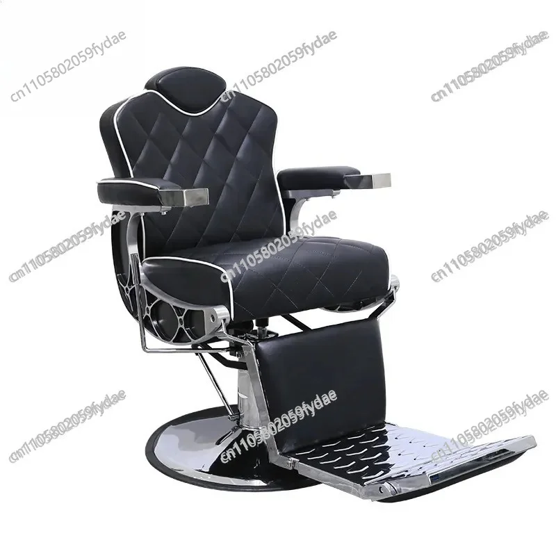 Retro Men's Chair Reclining, High-end Barbershop Chair
