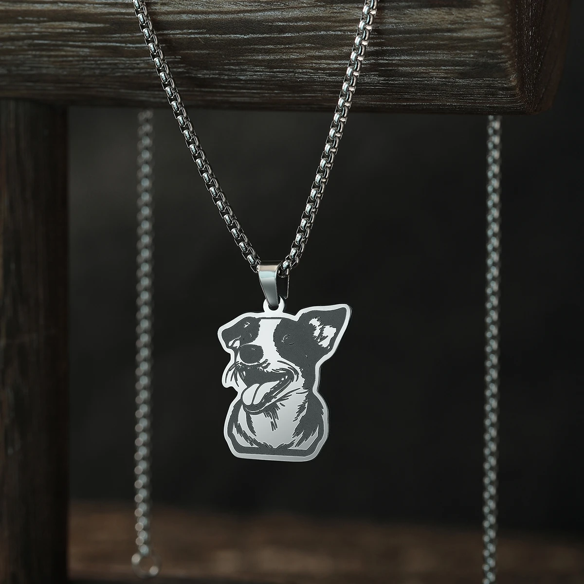 Kinitial Cute Dog Puppy Pendan - Mens Dog Tag Necklace ulasan dan harga