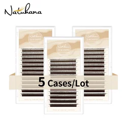 NATUHANA 5Cases/Lot 3D W-shaped Eyelash Extensions Premade Volume Fans W Shape Lashes Natural Soft False Eyelashes for Makeup