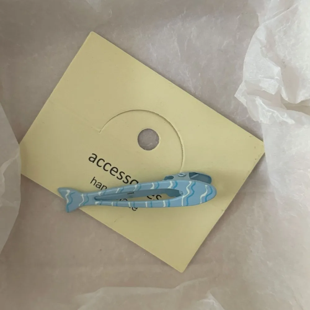 

Trendy Milk Blue Fish Hairpin Fresh Design Cute Sweet Hairpin Metal Unique Hairpin Women Girls