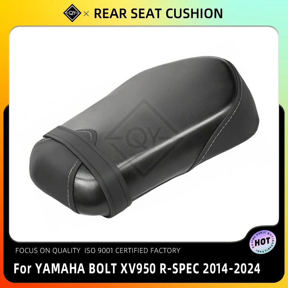 Motorcycle Black Rear Seat Cushion Pressure Relief Comfortable Passenger Pad For Yamaha Bolt XV950 R-Spec 2014-2024 2023 2022