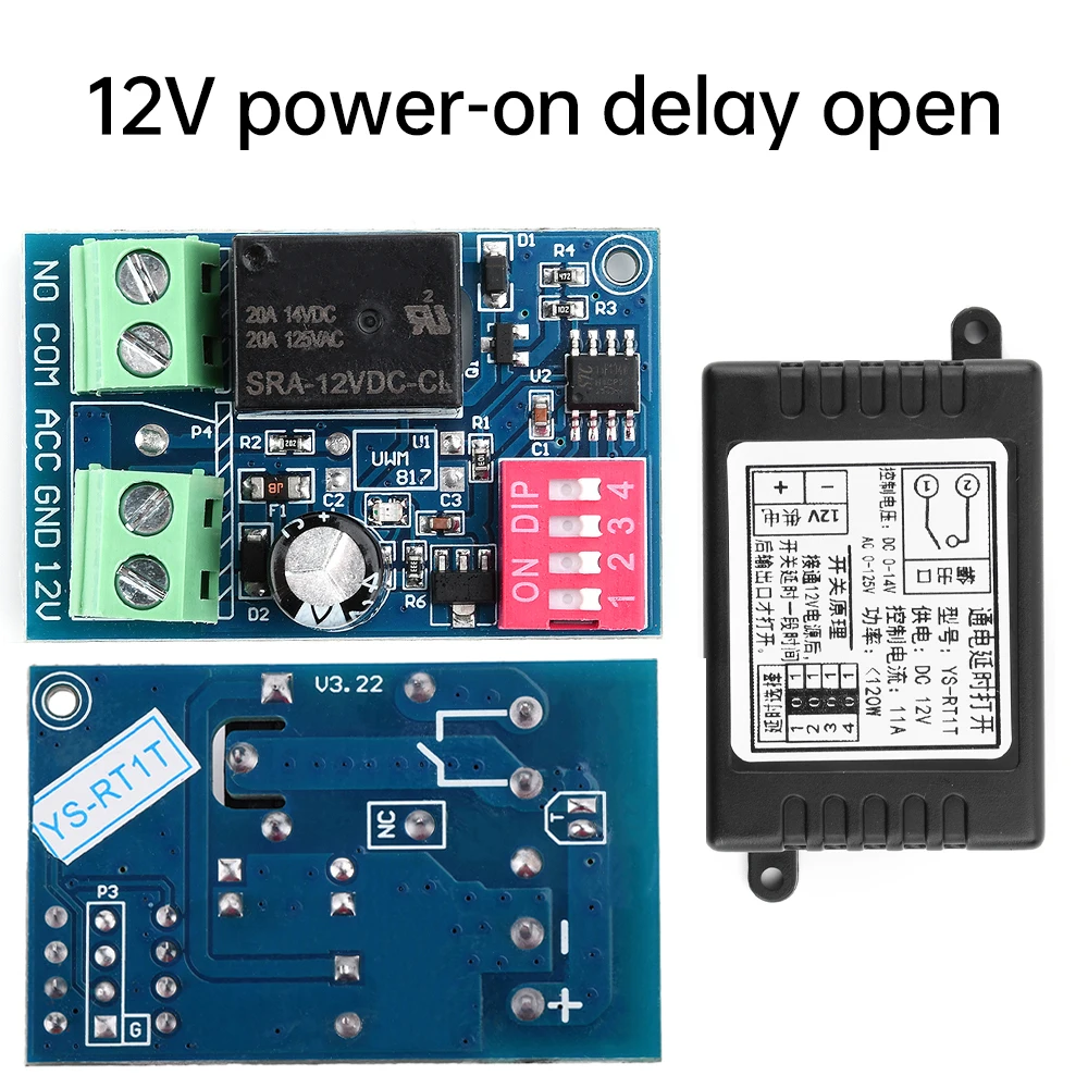 12V Delay Relay Delay Turn On /  Turn Off Switch Module With Timer Car Modification Single Chip Control Time Period Optional