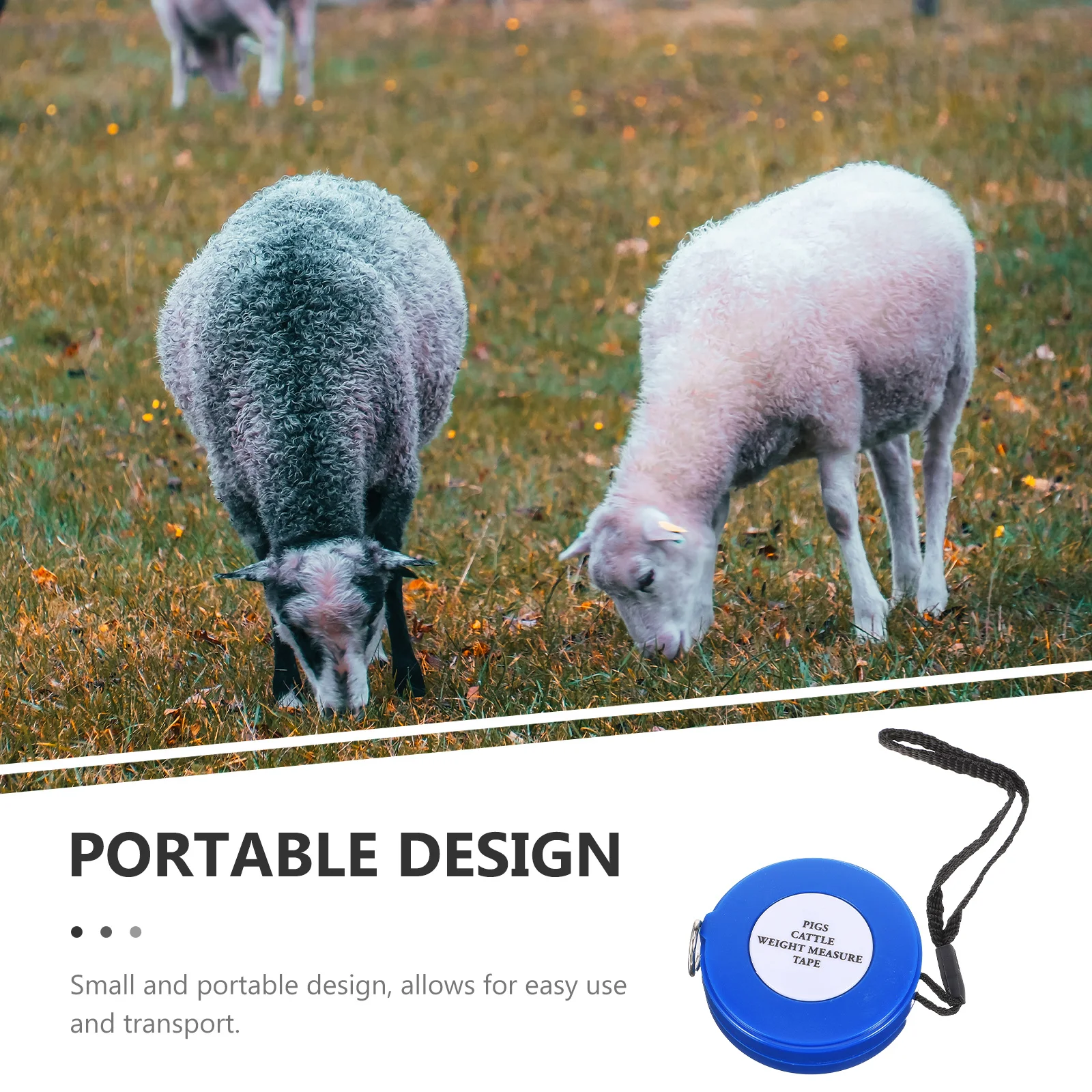 

Animal Tape Measure Multifunction Portable 2.5 Meter Accurate Weight Tape for Goat Cattle Pig Farm Use Goat Measure Tape,
