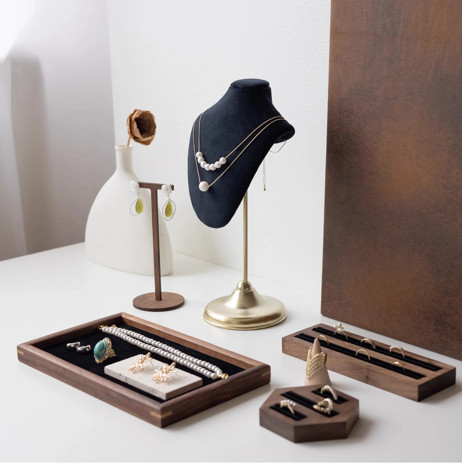 

Черная бархатная подставка для ожерелья, черная портретная стойка для ювелирных изделий на шею, магазин, золотой рынок, витрина, ювелирные изделия, реквизит для фотосессии