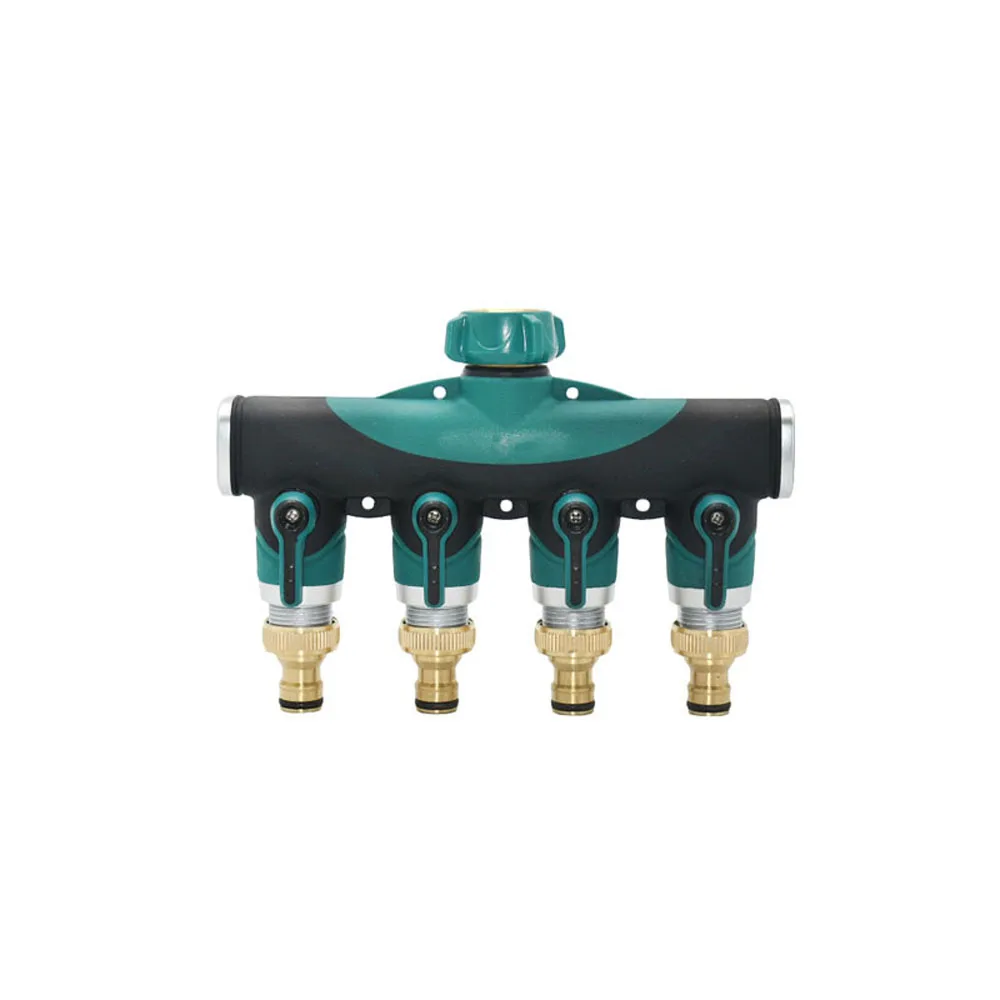 Metal 3/4 inch Thread 2/4-Way Hose Splitter Hose Connector Nipple Garden Tap Y-Type Ball Valve Watering Irrigate System Fittings