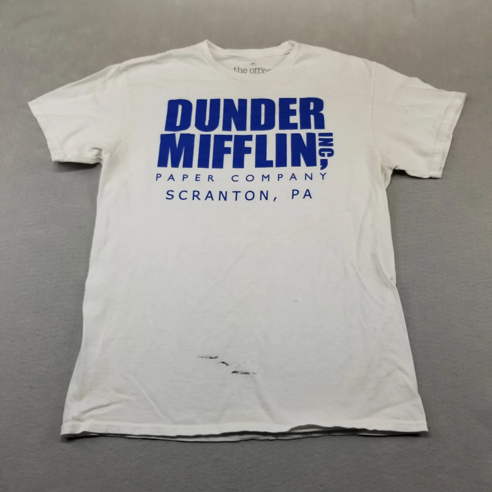 The Office T-Shirt Mens Medium White Short Sleeve Dunder Mifflin Distressed Men's Wear Men's Clothing Brands Clothes