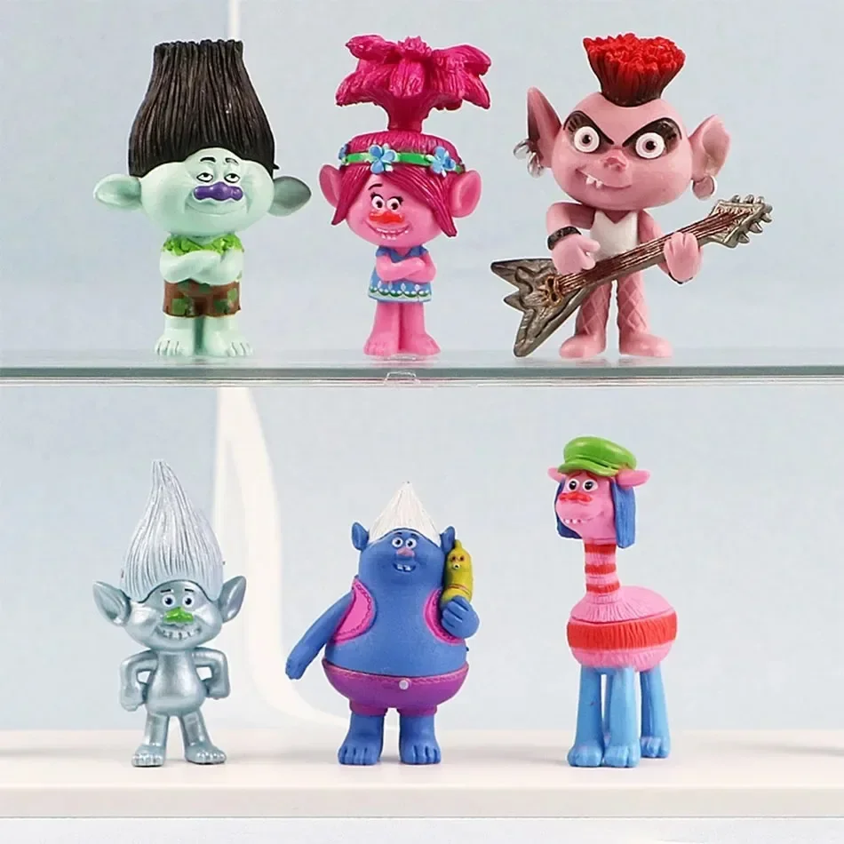 6-18PCS Trolls Branch Critter Skitter Figure Cool Cute Kawaii Anime Figure Toy Doll Model Decoration Birthday Gifts view 5