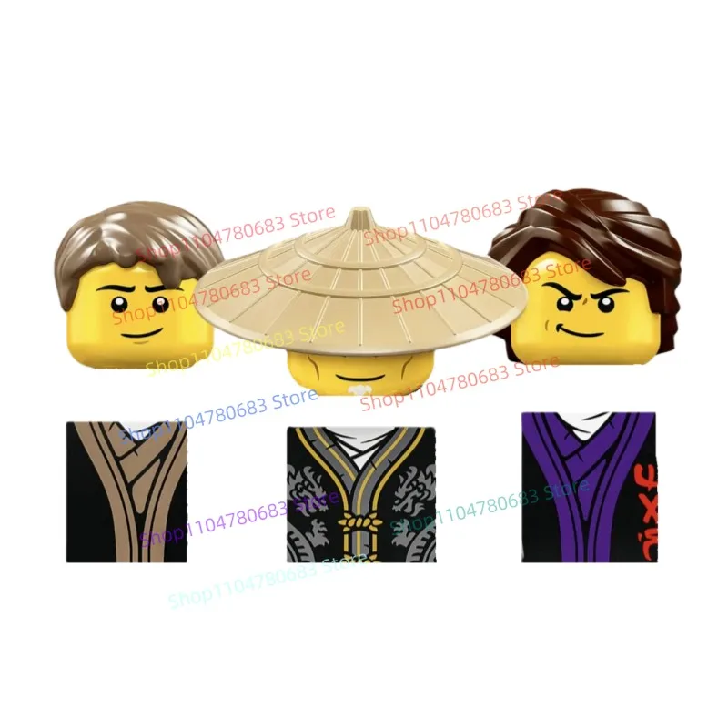 Bloques de Construcción MOC, Mini Figura de Samurái con Sombrero de Paja, Modelo de Ensamblaje, Adorno, Personaje de Anime y TV, Juguete, Regalo Navideño, Colección