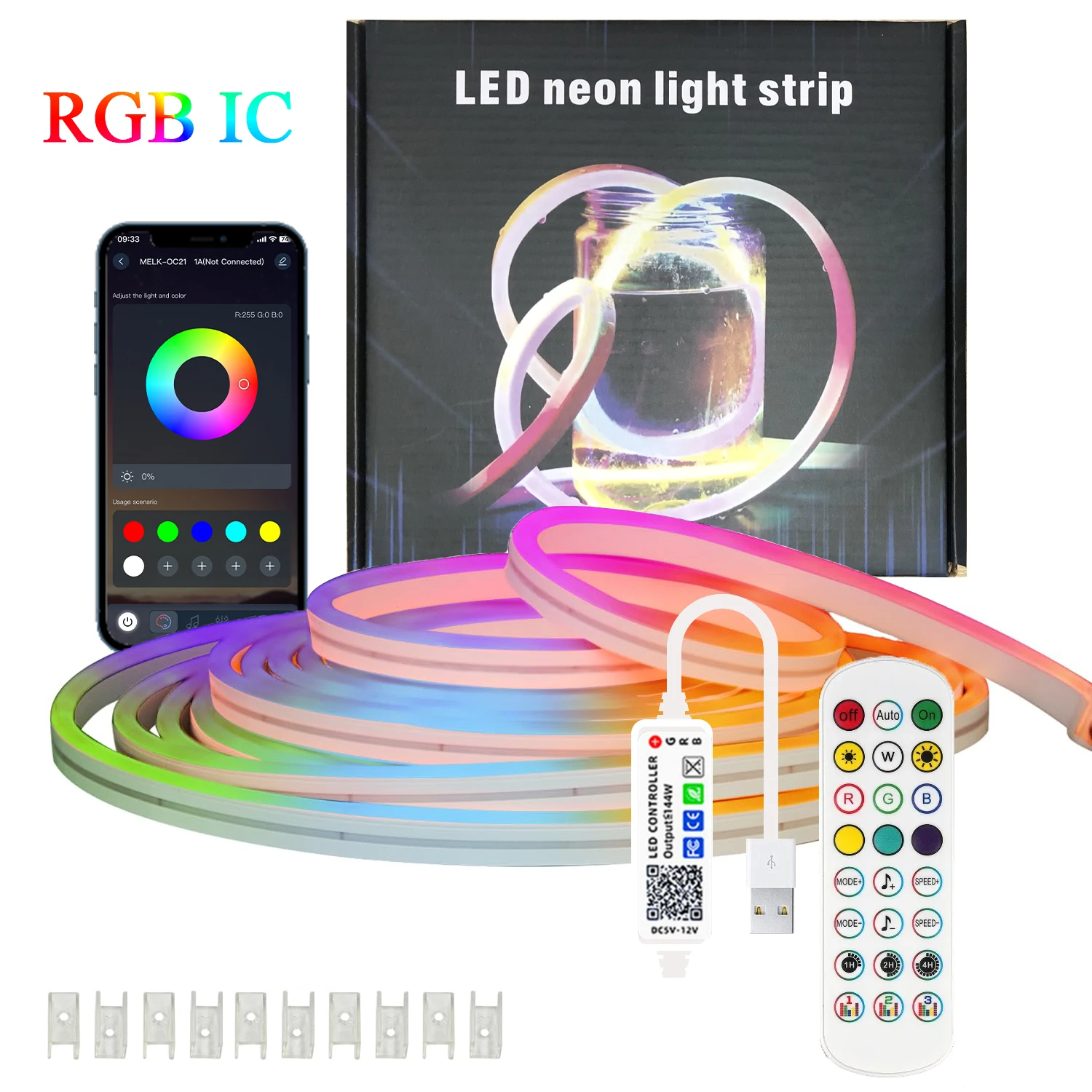 

LED Flexible Strip Light Strip 5V RGB IC 6 * 12 mm 1 M 60 LED Bluetooth APP Music Rhythm Waterproof Strip Light Strip