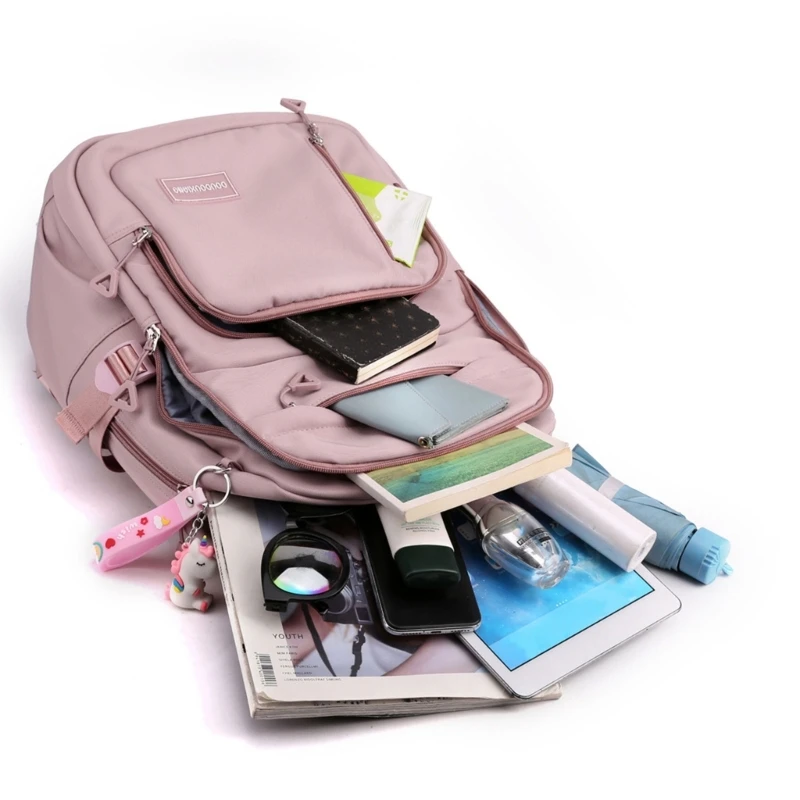 High School Rucksack with Ample Space Ergonomic Backpack Aesthetic Daypack for Books and Supplies