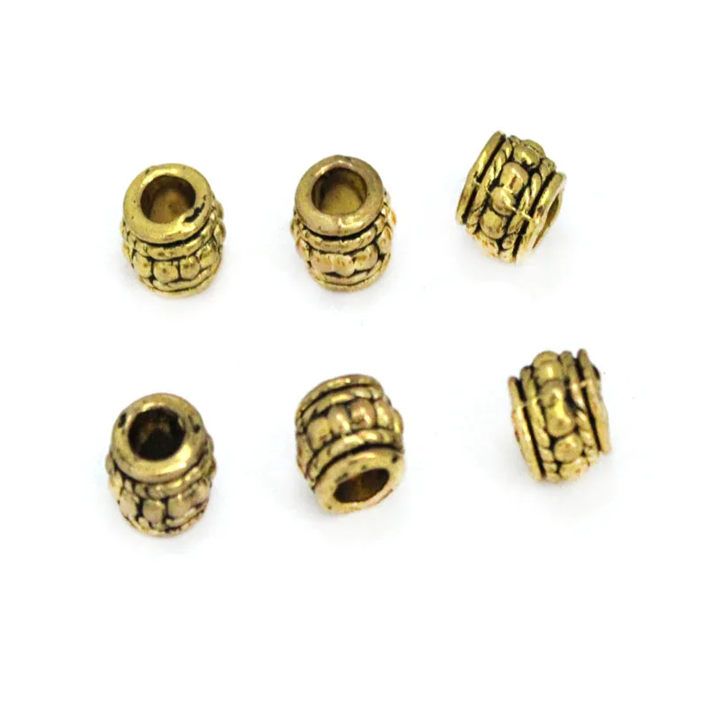 30PCS/lot Metal Beads Charm Big Hole Round Loose Spacer Beads Accessories For DIY Handmade Bracelet Jewelry Making Supplies