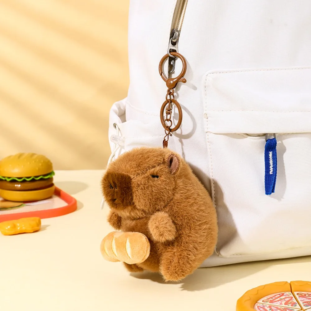 

Fashion Cute Capybara Keychain Stuffed Animals Bag Hanging Capybara Key Pendant Pulling Simulation Plush Toy Doll Couple