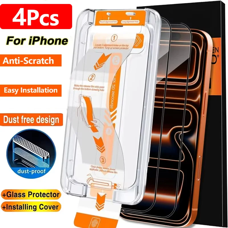 

4Pcs HD Tempered Glass Screen Protector For Samsung A53 5G A26 A12 A13 A14 A32 A33 A21 A22 A52s A51 A16 A15 A06 Dust Free Film