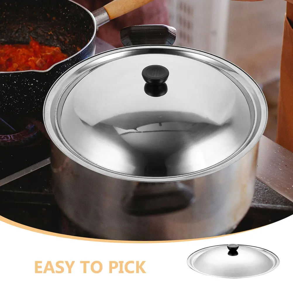

2Pcs Stainless Steel Frying Pan Lid Heavy Duty Round Dome Cover for Pot Wok Skillet Replacement Lid Universal Fit Cooking Pot