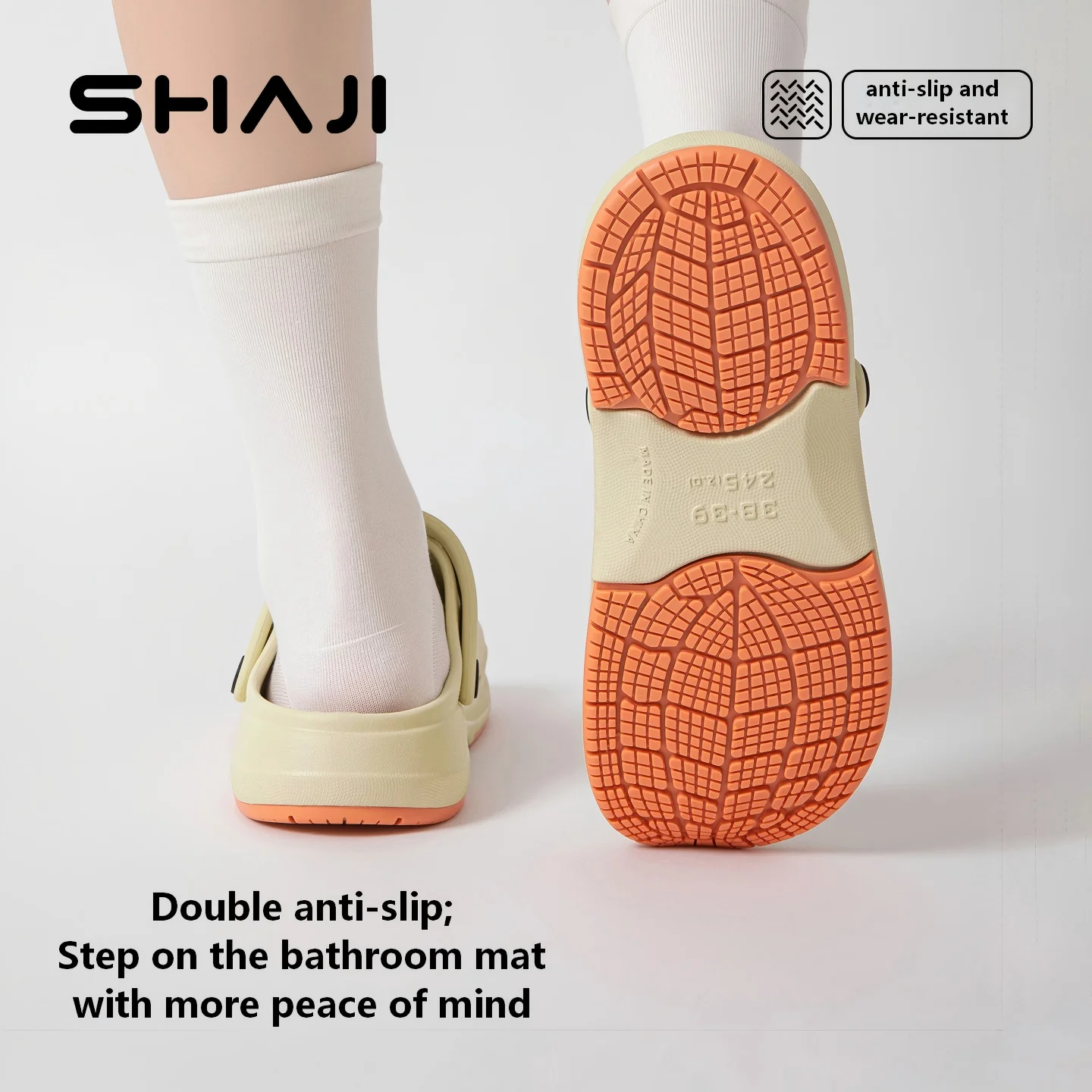 SHAJI Unisex Arch Support Quiet Clogs, Soft Wear Resistant Non Slip Comfortable Sandals for Indoor Outdoor Daily Wear