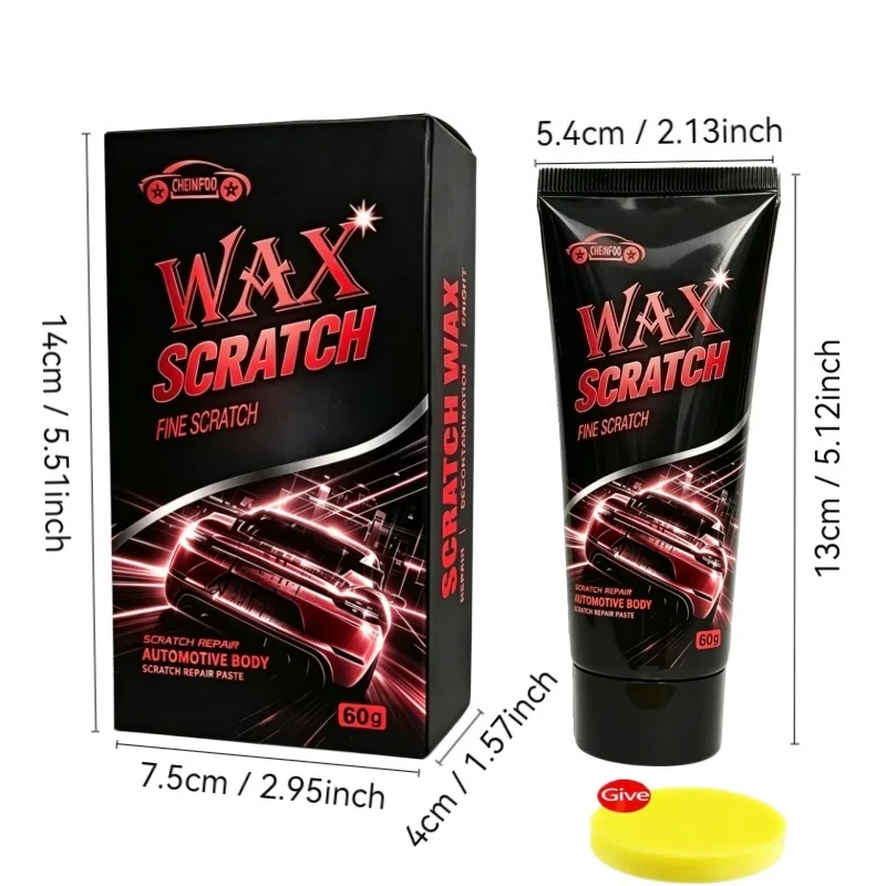 CHEINFOO 60g Car Scratch Repair Wax Paste, Automotive Body Fine Scratch Remover & Polishing Compound
