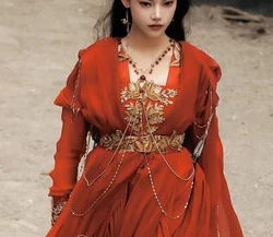 Till the End of Moon Costume Hanfu Dress Red Swordlady Imitate Dun Huang Female Buddha Elegant Fairy Clothing Cosplay Outfits