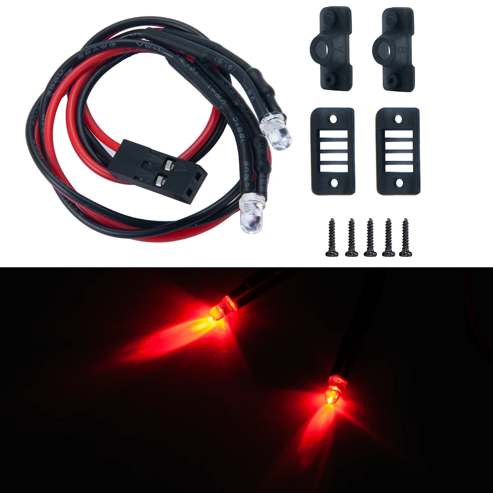 MIBIDAO 1/4 pièces feu arrière feu arrière lumière LED pour 1/24 RC voiture sur chenilles axiale SCX24 AXI00001 pièces