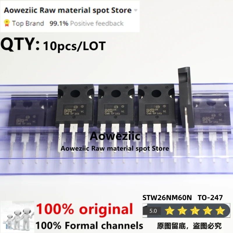 

Aoweziic 2019 + 100 новый импортный оригинальный STW26NM60N M26NM60N TO-247 FET 600V 20A