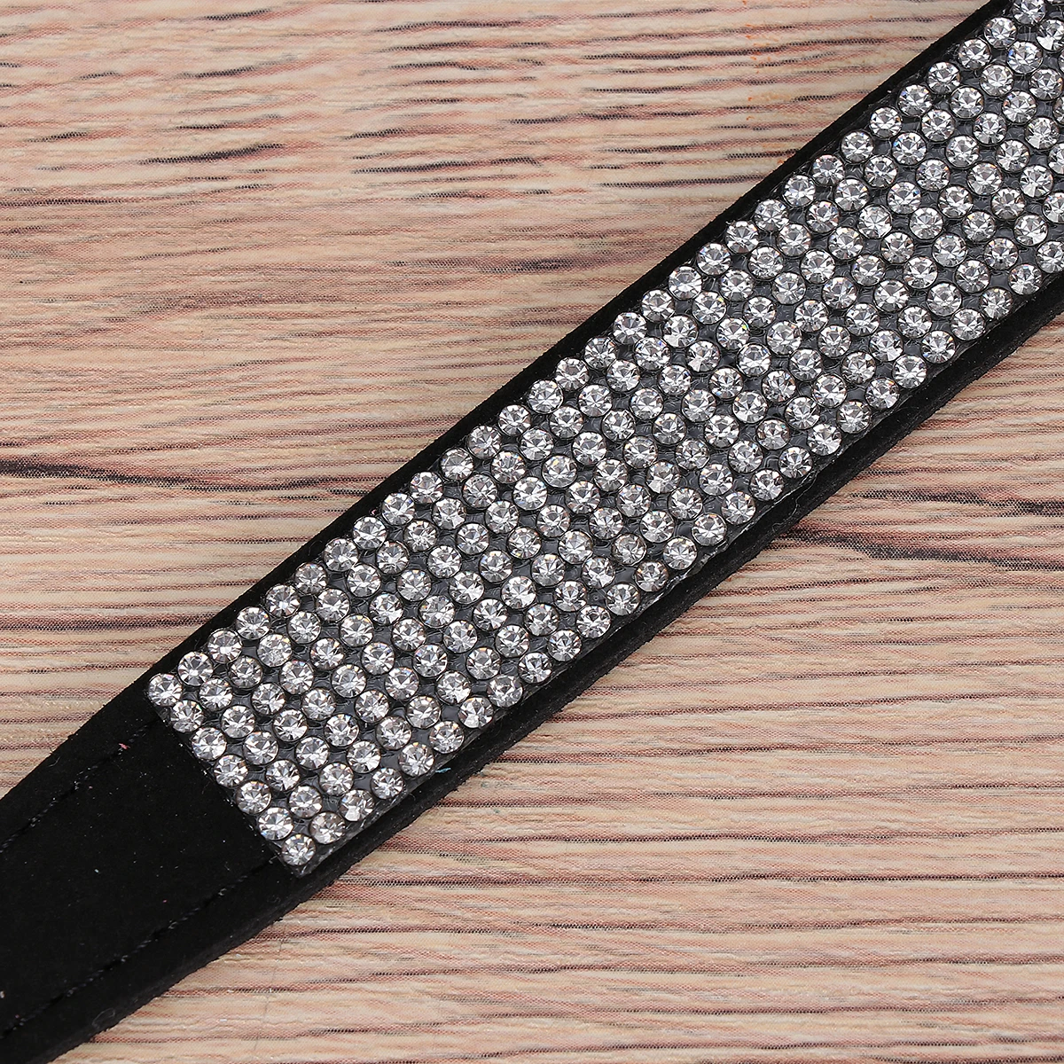 

1pc Bow Pet Drill Collar For Dog Cat Felt Neck Chain Stylish Pet Bow Ties With Drill Comfortable Collar Black 42X2Cm
