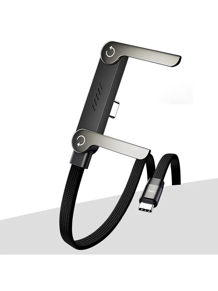 NNBILI 3/1 Stück 240W PD Schnellladekabel USB-C auf Typ-C mit klappbarem Ständer und Handyhalterung für iPhone 18/17/16 Pro, Xiaomi, HUAWEI