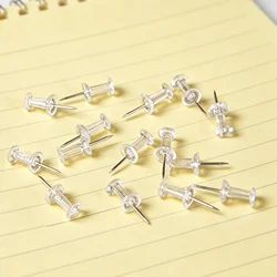 40Pcs Clear Transparent Push Pins Plastic Head Thumb Tacks for Office Bulletin Board Soft Wood Board Craft Decor