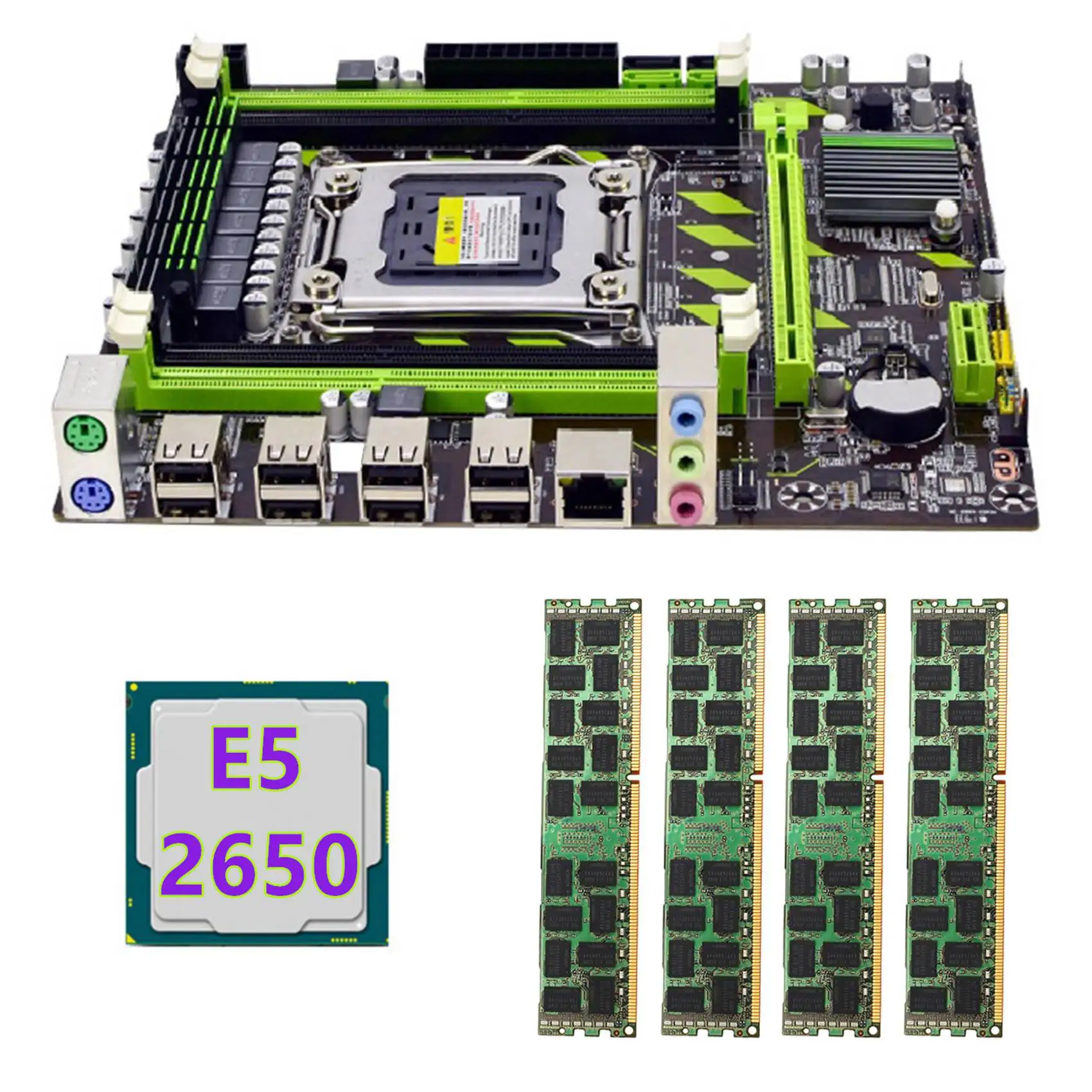 X79 Motherboard+E5 2650 CPU+4X4GB DDR3 1600Mhz REG ECC RAM Memory Set LGA 2011 M.2 NVME Motherboard