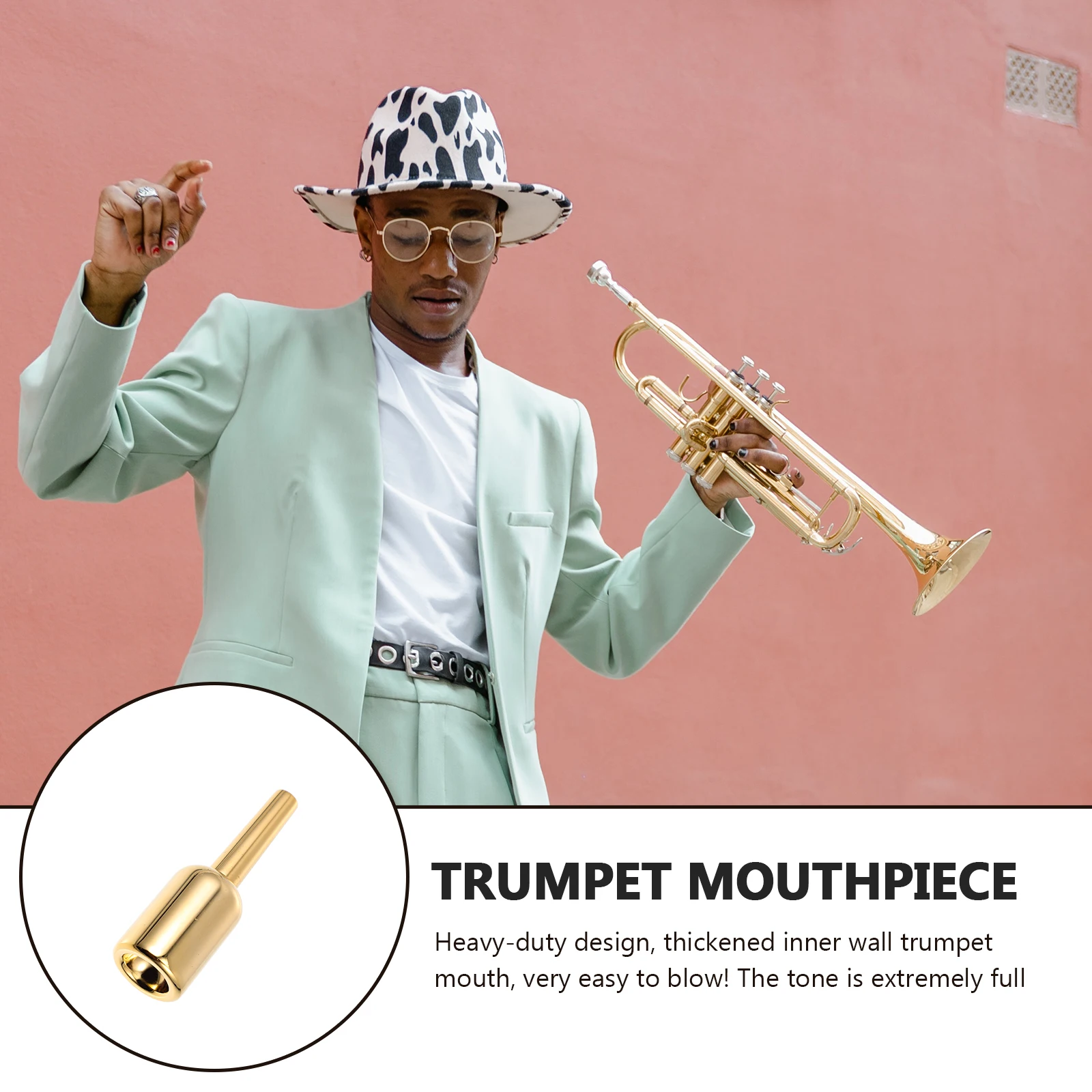 

Gold-plated Mouth Trumpet Nozzle Mouthpiece Trombone Accessories Nozzles Accessory Professional Breath Replacement Portable