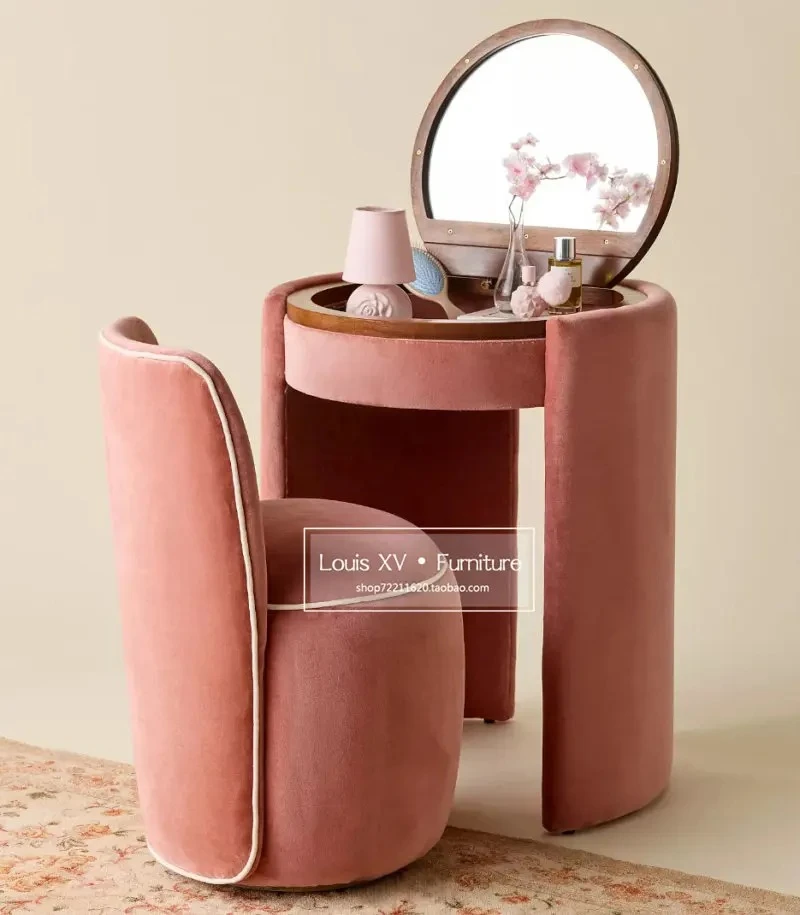 B XItalian Minimalist Small Combination Cream Style Dressing Table Home Retro Dressing Integrated Dressing Table Bedroom Cabinet