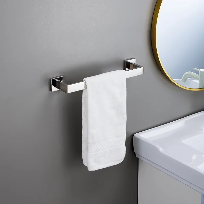 Luxury Bathroom Hardware Set Accessories Bright Silver Shelf Robe Hook Hanger Towel Bar Rack Toilet Paper Holder Stainless Steel