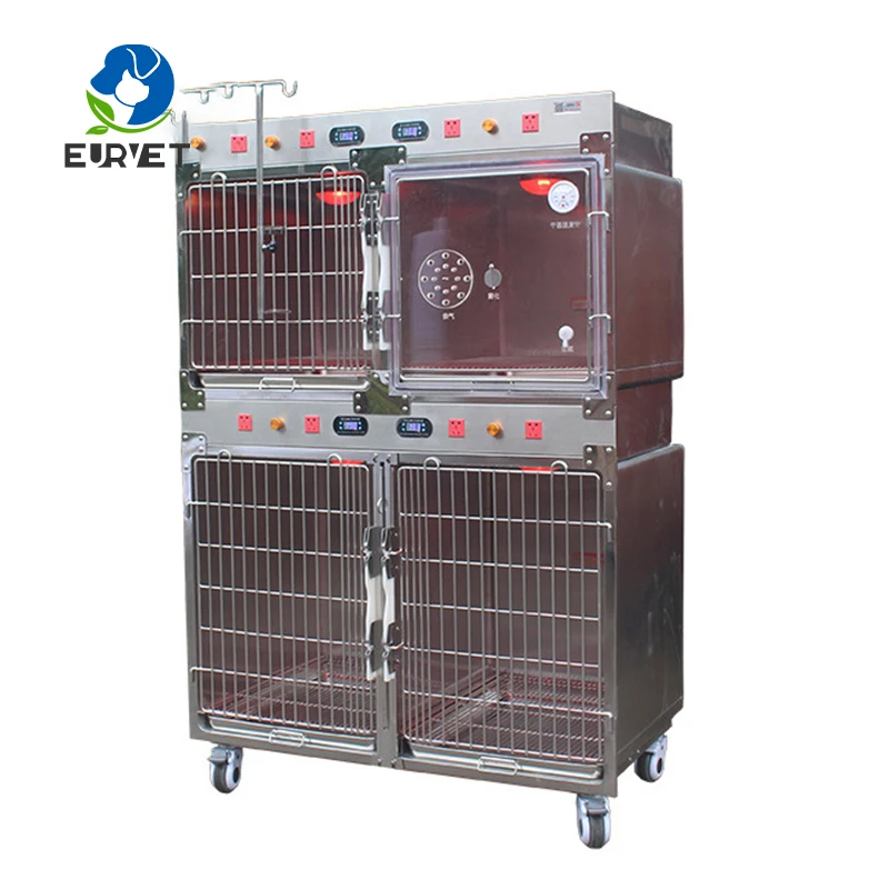 EUR VET Veterinary Equipment Multi-function ICU Oxygen Cage Dog Kennel ICU Cage