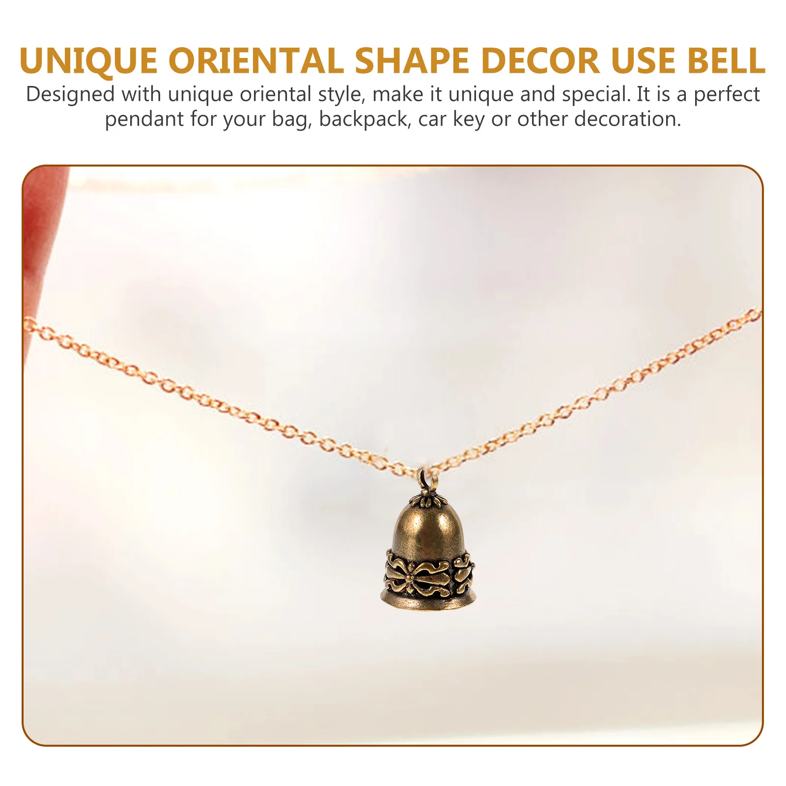 

Retro Style Bell Pendant Pure Copper Hanging Keychain Decorative Chime For Bag Car Motorcycle Creative Gift Keychains Diy Brass