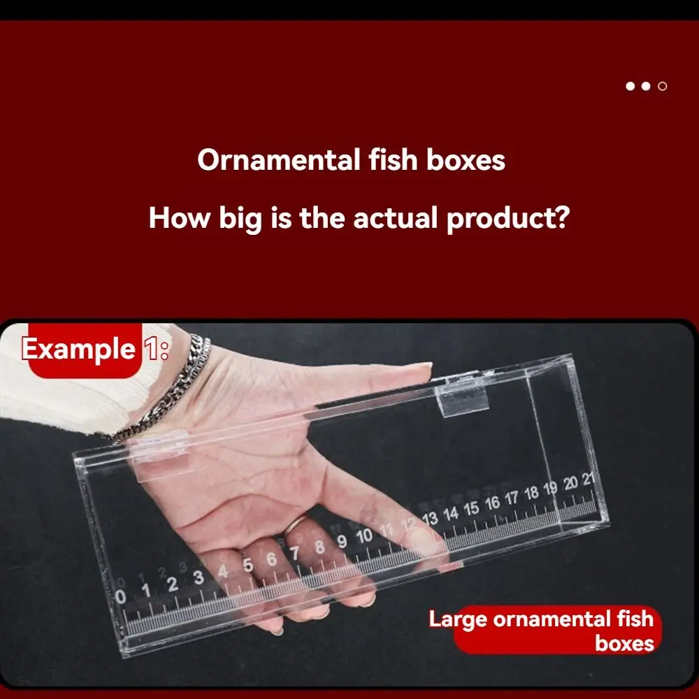 

Transparent Fish Viewing Box Mini Rectangle Desktop Goldfish Bowl with Lid and Scale Micro Landscape Fish Breeding Tanks