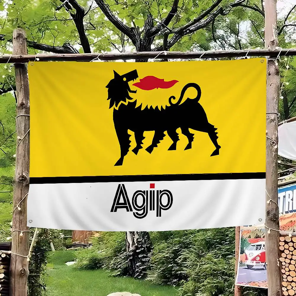 A-Agips-S E-Eni-S Racing Car Creative Pattern Hanging Flag Polyester Printed Banner Hand Pulled Flag
