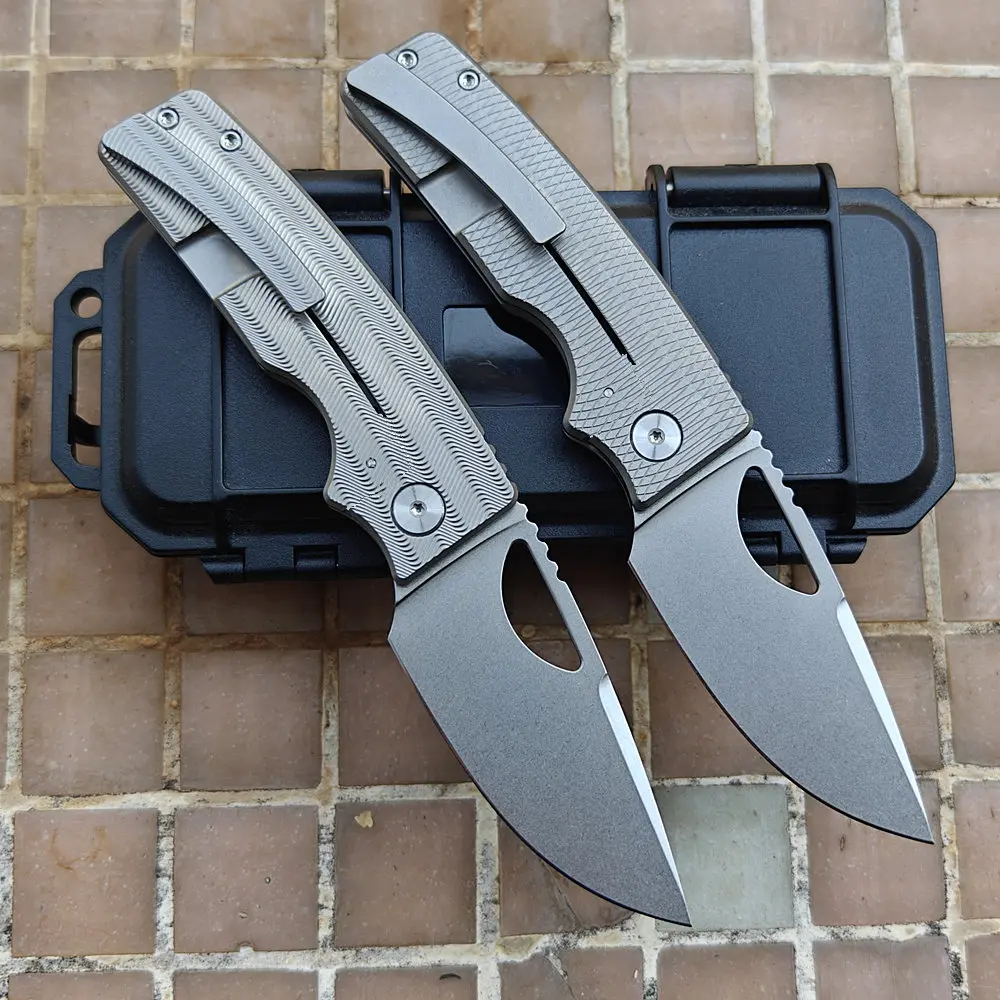 JUFULE 3 "лезвие OZ Rosie Титановая ручка 60+ HRC 154 см Стальные керамические подшипники Карманный инструмент EDC Кемпинг Охота Открытый складной нож