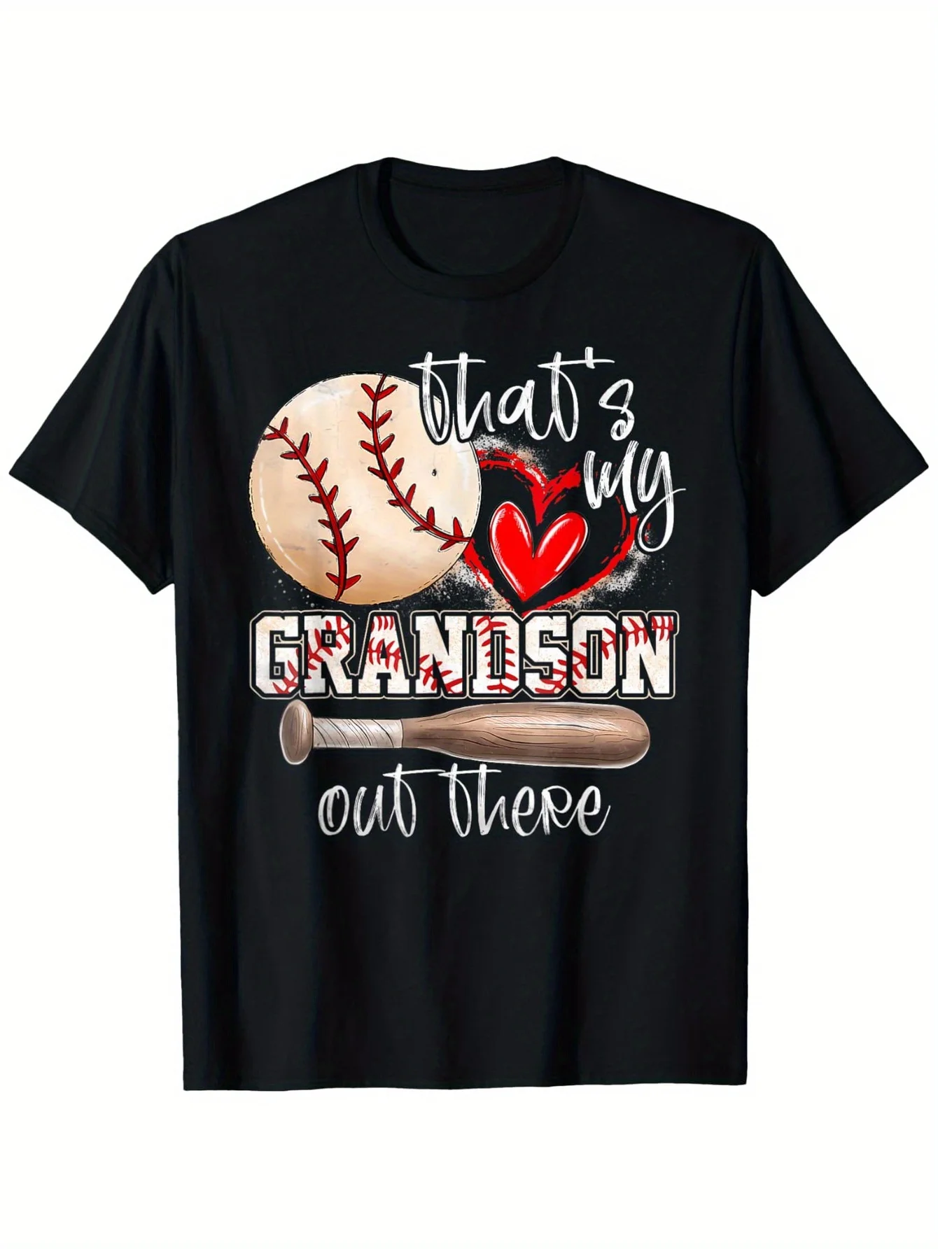 

"That's My Grandson Out There" Baseball T-Shirt - Unisex Black Personalized Tee